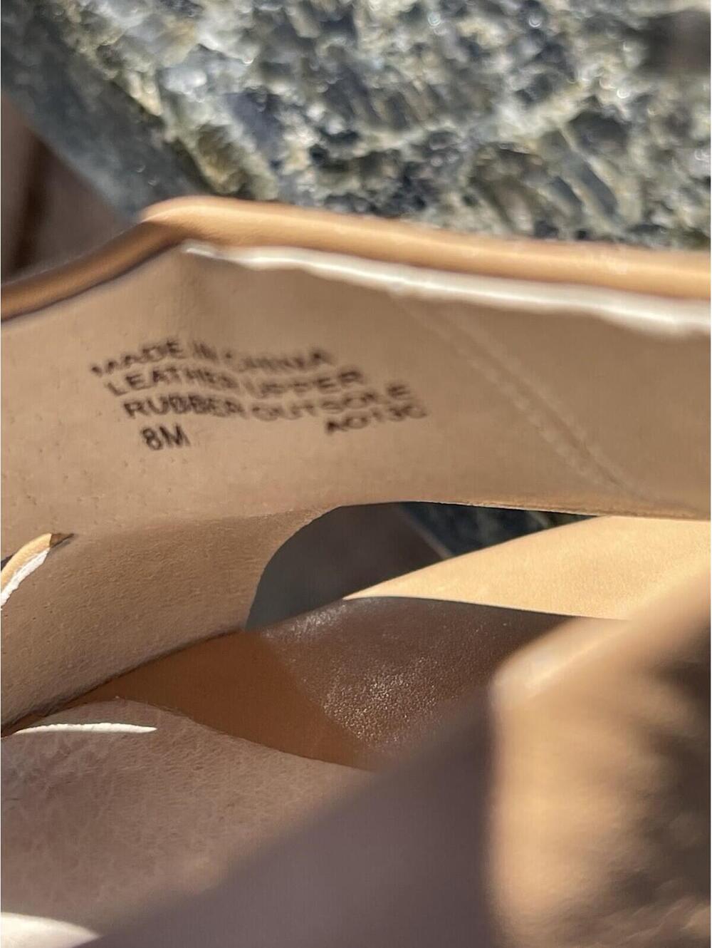 Michael Kors Nude Leather Sandal Ankle Strap Gold Back Zip Heel Women's 8 - Picture 5 of 8